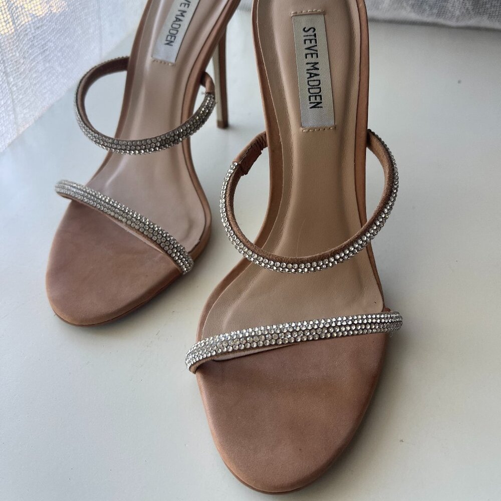 Steve Madden Mina Rhinestone Sparkle Strappy Sandals 7